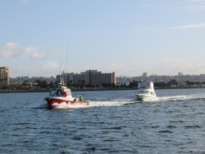 Vessel Assist Shelter Island towing a boater back to San Diego